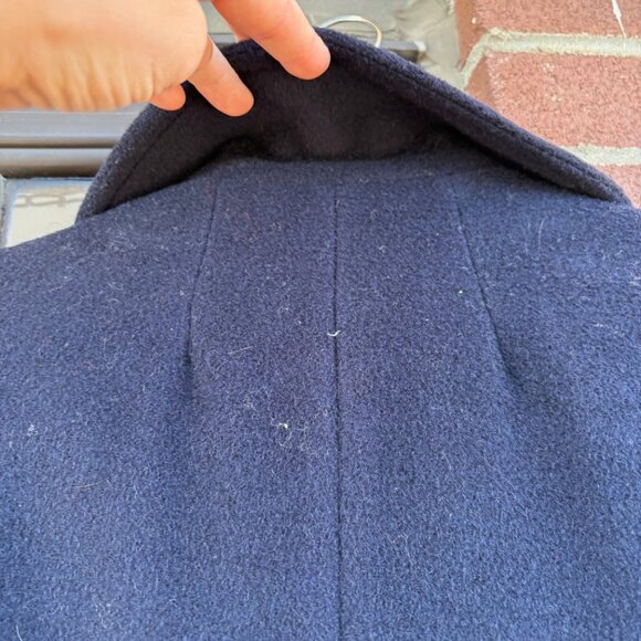 Vintage Golden Gate Deutsch Wool Tirol Blue Trench Coat Jacket sz XL - Picture 5 of 14